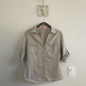 Cute used beige safari like shirt!